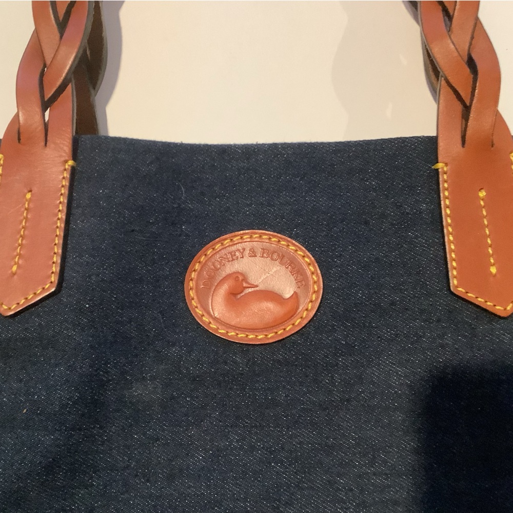 Dooney And Bourke Denim & Leather Shopper Bag - Picture 2 of 6